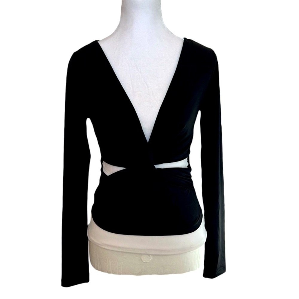 Forplay Born in Hollywood Women's Long Sleeve Twisted Crisscross Blouse Size S